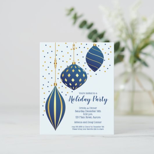 Gold Blue-kerstsieruitingen (Staand voorkant)