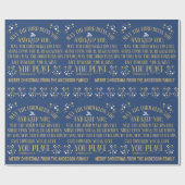 Gold Blue-kerstzegelnummers 6:24-26 Cadeaupapier (Vlak)