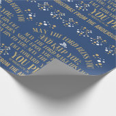 Gold Blue-kerstzegelnummers 6:24-26 Cadeaupapier (Hoek)