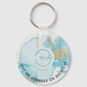 Gold Blue Lake Logo & QR Code Company Sleutelhange Sleutelhanger (Voorkant)