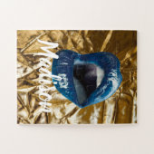 Gold Blue Lips Makeup Beauty Custom Personalized J Legpuzzel (Horizontaal)