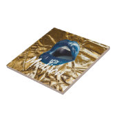 Gold Blue Lips Makeup Beauty Custom Personated C Tegeltje (Zijkant)