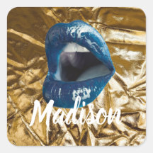 Gold Blue Lips Makeup Beauty Custom Personated S