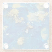 Gold Blue luxe Modern Glazen Onderzetter (Achterkant)