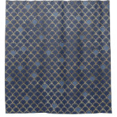 Gold Blue Mermaid Douchegordijn (Voorkant)