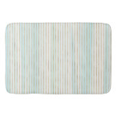 Gold Blue Mint White Beachy Waterverf Stripes   Badmat (Voorkant)