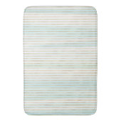Gold Blue Mint White Beachy Waterverf Stripes   Badmat (Voorkant Verticaal)