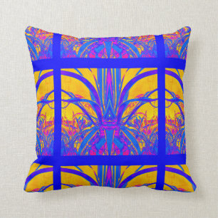 Gold-Blue Modern Art Deco Pillow door haaien Kussen
