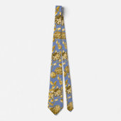 Gold & Blue Modern  botanische tuinbouw Stropdas (Voorkant)