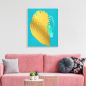 Gold Blue Modern Stretted Canvas afdrukken (Insitu (Woonkamer))