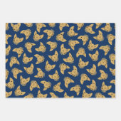 Gold Blue Navy Sphynx Cat Inpakpapier Vel (Voorkant 2)