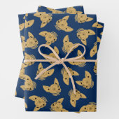 Gold Blue Navy Sphynx Cat Inpakpapier Vel (In situ)