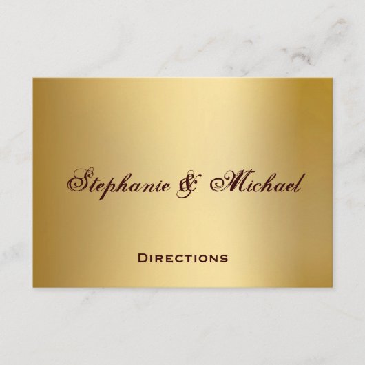 Gold Blue Ocean Wedding Directions Card Informatiekaartje (Voorkant)