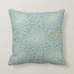 Gold Blue Ombre Leopard Print Kussen
