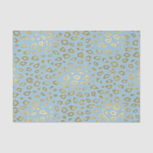 Gold Blue Ombre Leopard Print Tissuepapier (Voorkant)