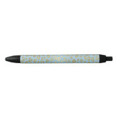 Gold Blue Ombre Leopard Print Zwarte Inkt Pen (Voorkant)