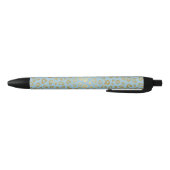 Gold Blue Ombre Leopard Print Zwarte Inkt Pen (Bodem)