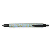 Gold Blue Ombre Leopard Print Zwarte Inkt Pen (Achterkant)