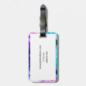 Gold Blue Paarse Waterverf Bagagelabel (Achterkant verticaal)