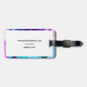 Gold Blue Paarse Waterverf Bagagelabel (Achterkant horizontaal)