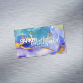 Gold Blue Paarse Waterverf Magnetisch Visitekaartje (Voorbeeld)