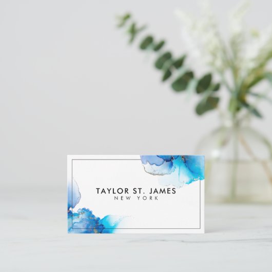 Gold Blue Painter Professional Visitekaartje (Staand voorkant)