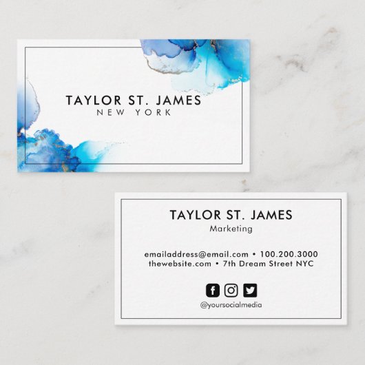 Gold Blue Painter Professional Visitekaartje (Voorkant / Achterkant)