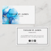 Gold Blue Painting Splatter Visitekaartje (Voorkant / Achterkant)