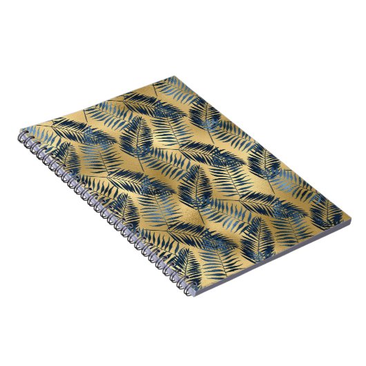 Gold Blue Palm Leaf Journal  Notitieboek (Rechterzijde)