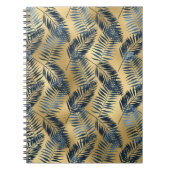 Gold Blue Palm Leaf Journal  Notitieboek (Voorkant)