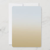 Gold Blue Palm Tree Ombre Wedding Kaart (Achterkant)
