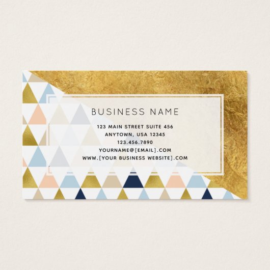 Gold Blue Peach Interior Designer Visitekaartjes (Achterkant)