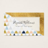 Gold Blue Peach Interior Designer Visitekaartjes (Voorkant)