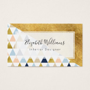 Gold Blue Peach Interior Designer Visitekaartjes