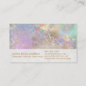 *~* Gold Blue Pink Antiek Aged Damask Visitekaartje (Achterkant)