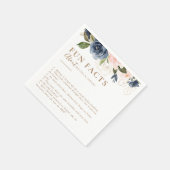 Gold Blue Pink Flowers Trivia Facts Weddenschap Servet (Hoek)