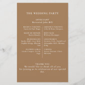 Gold Blue Pink Flowers Weddenprogramma (Achterkant)