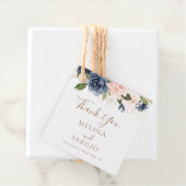 Gold Blue Pink Flowers Weddenschap Hartelijk dank Bedankjes Labels (In situ)
