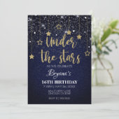 Gold Blue Prom DIY Onder Sterren Sterrendag Kaart (Staand voorkant)
