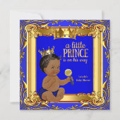 Gold Blue Royal Prince Baby shower Ethnic Kaart (Voorkant)