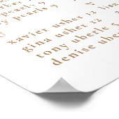 Gold Blue Roze alfabetische bruiloft Poster (Hoek)