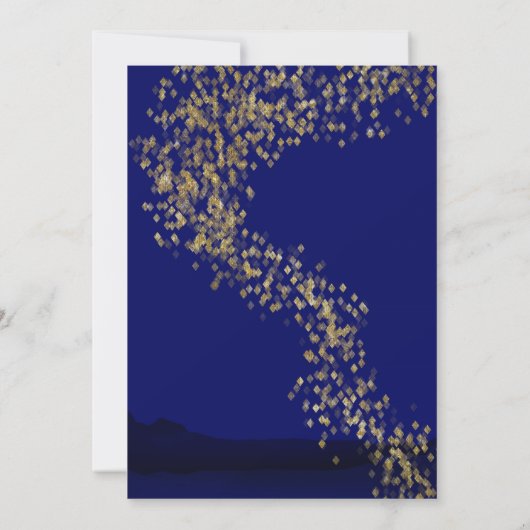 Gold & Blue Safari Baby shower Uitnodiging (Achterkant)