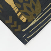 Gold Blue Safari Wereldkaart Afrikaanse dieren Fleece Deken (Hoek)
