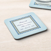 Gold Blue Sapphire 45th Wedding Jubileum Bier Onderzetter (Linkerzijde)