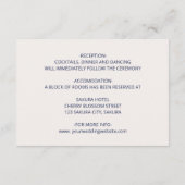 Gold Blue Smoky Dreamy Flower Wedding Informatiekaartje (Achterkant)