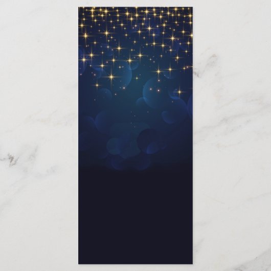 Gold Blue Sparkle Kerstvakantie diner Menu (Achterkant)