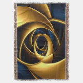 gold blue spiral abstract vortex pattern luxury ge deken (Voorkant Verticaal)