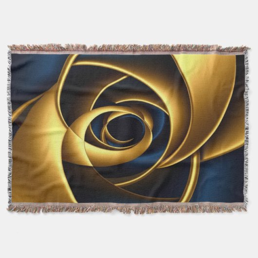 gold blue spiral abstract vortex pattern luxury ge deken (Voorkant)