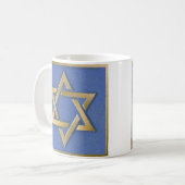 Gold Blue Star van David Art blokkeert koffie-Mok Koffiemok (Voorkant links)