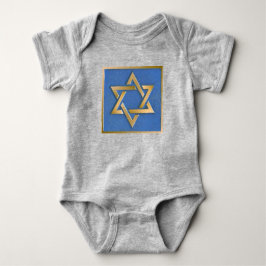 Gold Blue Star van David Art Panel Baby Bodysuit